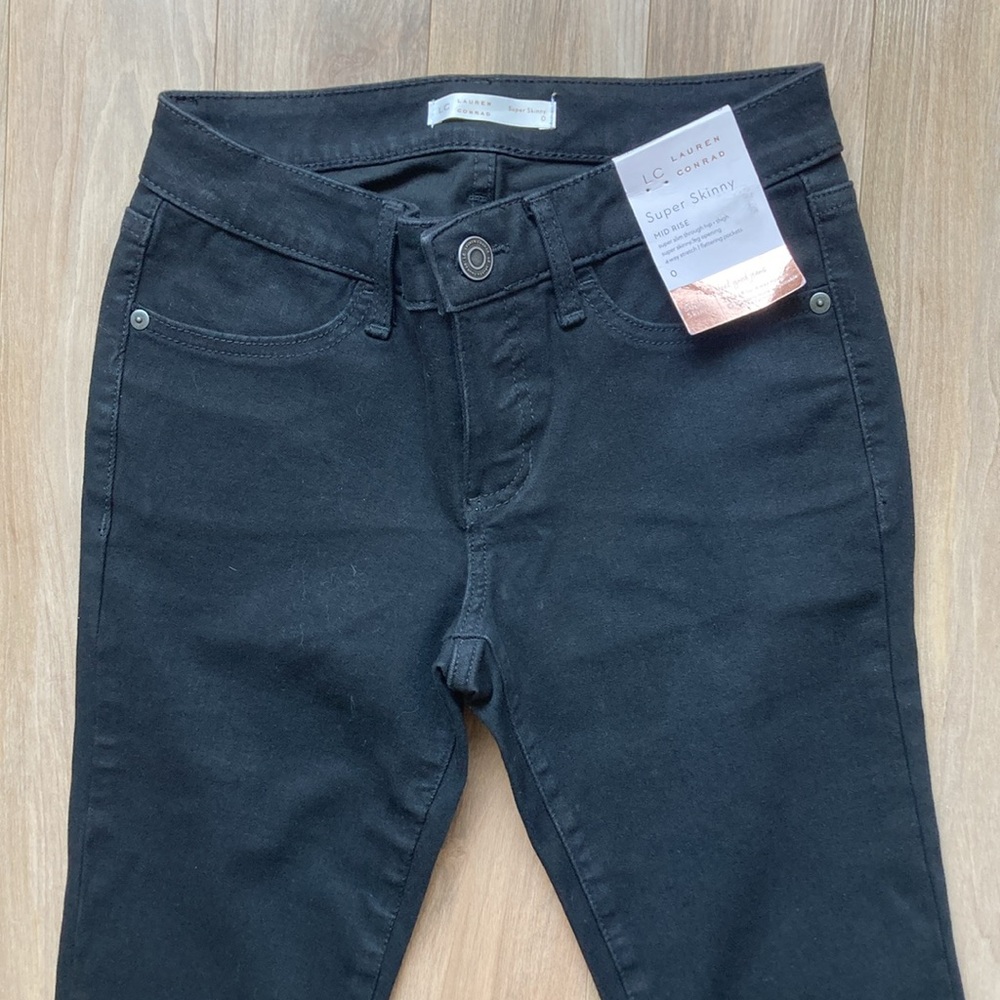 LC Lauren Conrad midrise super Skinny Jean 4 way stretch size 0 - Picture 4 of 16